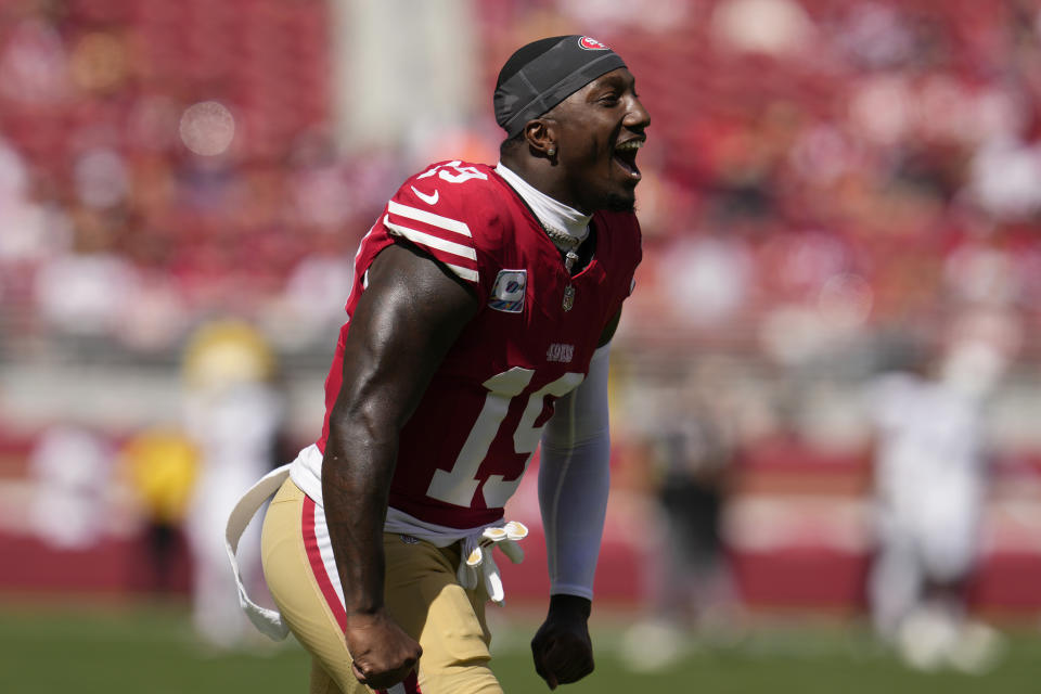 Deebo Samuel was unamused by Micah Parsons' comments Monday. The 49ers receiver warned the Cowboys linebacker that the 49ers could make it more personal the next time the two teams meet. (AP Photo/Godofredo A. Vásquez)