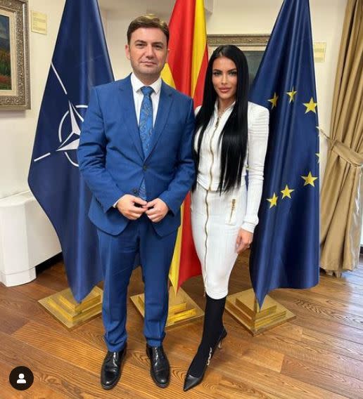 珍妮絲卡（Maja Janeska）頭部中彈身亡，生前的最後貼文就是和北馬其頓外交部長的合照。（圖／翻攝自maya_mia_y IG）