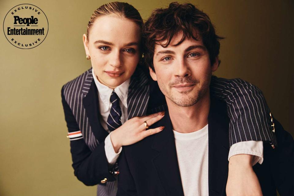 <p>Robby Klein/Contour by Getty</p> Joey King and Logan Lerman 