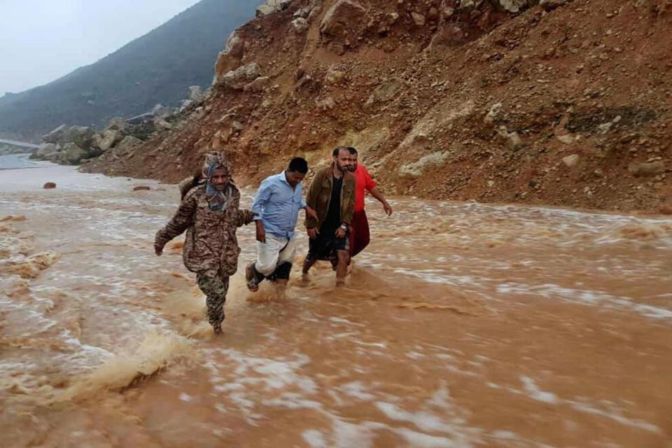 Roads were flooded after Cyclone Mekunu hit (AP)