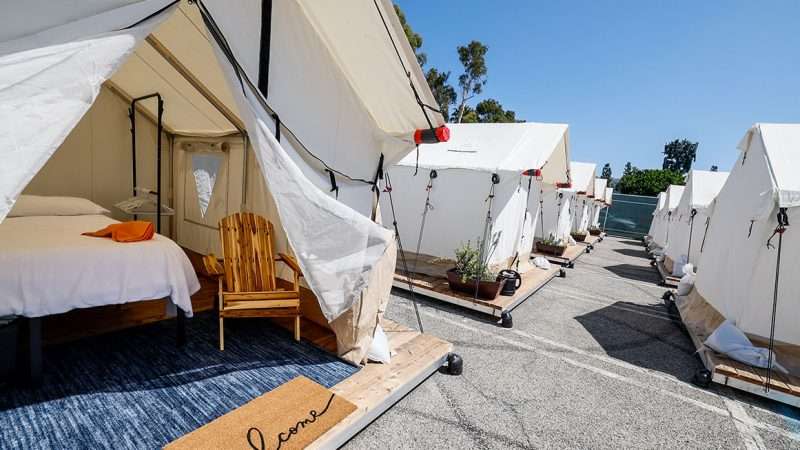 Tents at a homeless encampment