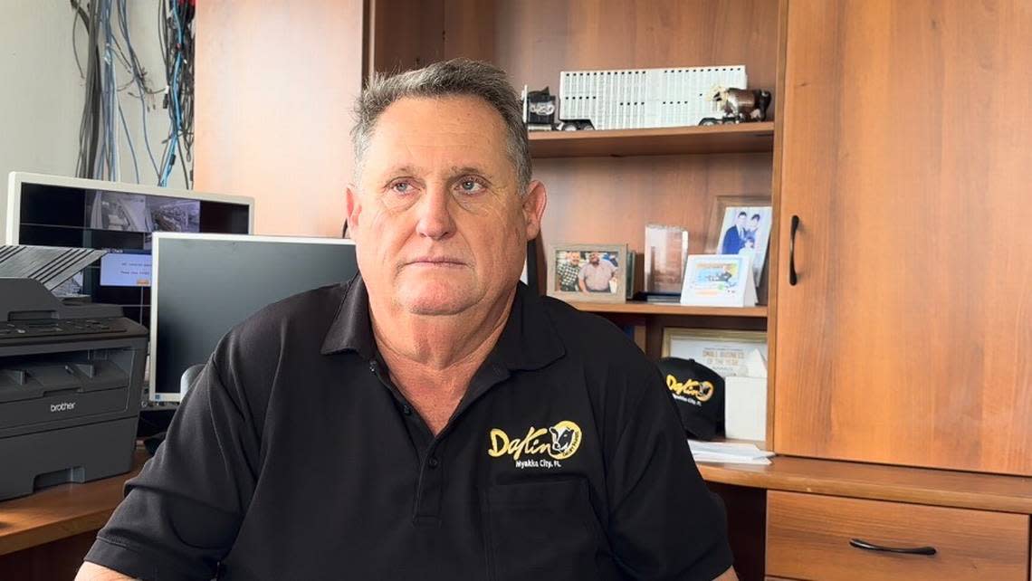 Jerry Dakin, shown Jan. 26, 2023, says it will take years for Dakin Dairy Farms, 30771 Betts Road, Myakka City, to recover from the damage caused by Hurricane Ian in September 2022.