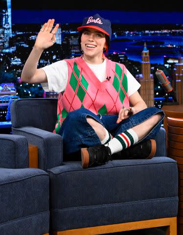 <p>Todd Owyoung/NBC via Getty Images</p> Billie Eilish on The Tonight Show on Dec. 14, 2023