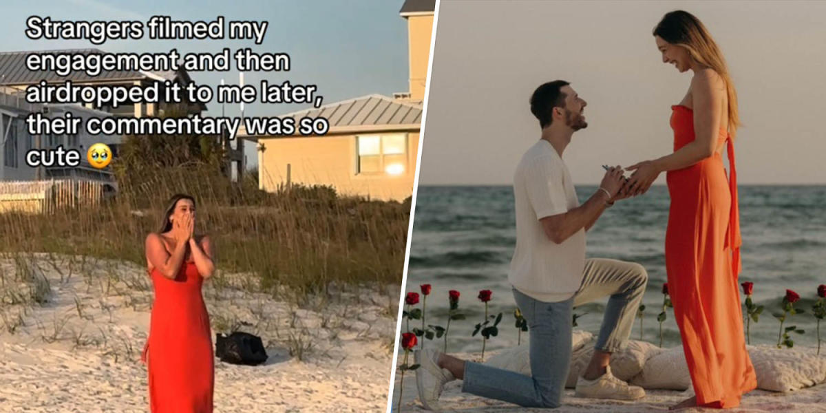 Passersby who recorded a stranger's marriage proposal go viral with their comments