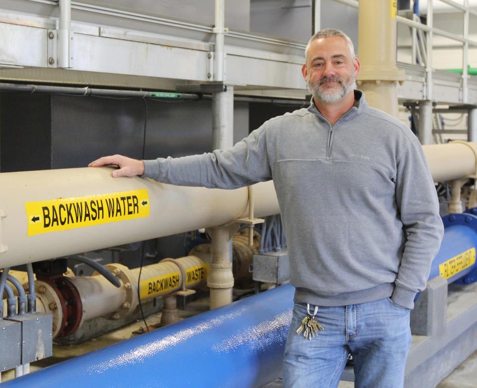 Dighton Water Superintendent Jeffrey Cloonan at the Dighton Water District facility on Williams Street on Friday, April 8, 2022. Cloonan said Dighton’s water is in good shape when it comes to PFAS, with levels well below state limits.