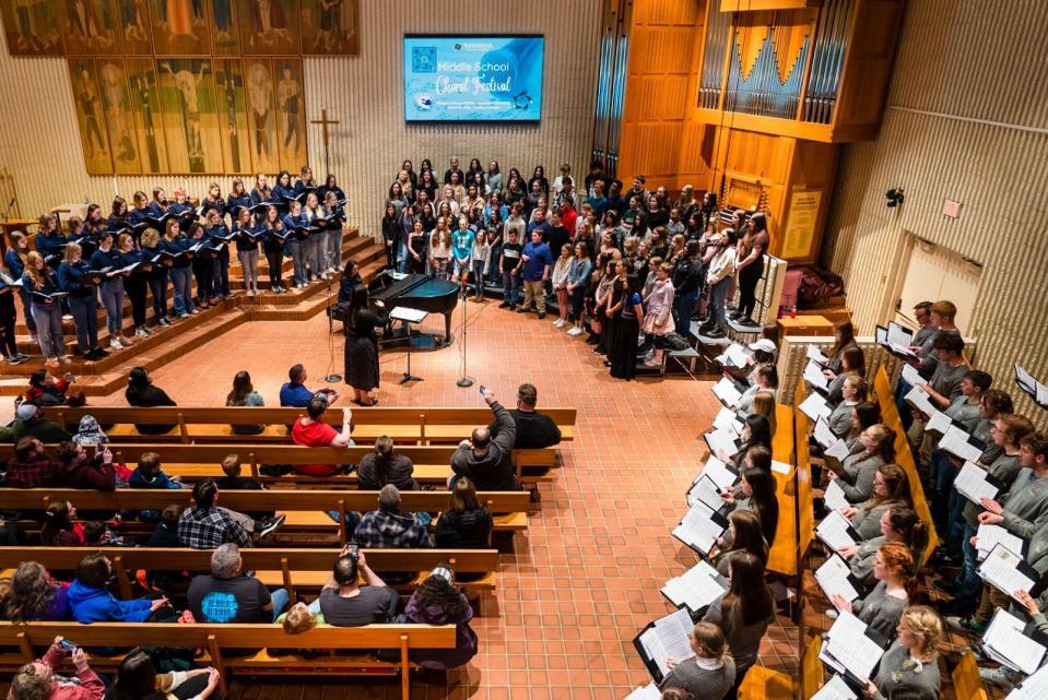 The inaugural Middle School Choral Festival was held at Augustana University in the campus chapel in March.