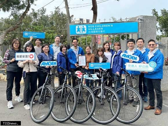 桃園國際兒童村感謝台灣安進透過單車獻愛，激勵孩子勇敢前進，築夢踏實。（圖：台灣安進提供）