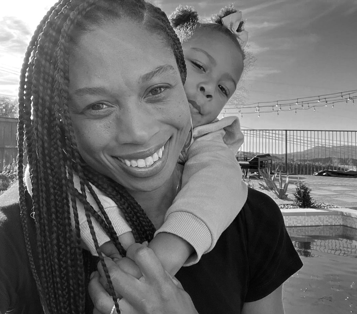 Allyson Felix and her daughter Camryn.