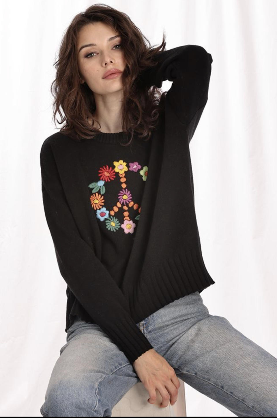 Minnie Rose's peace symbol sweater