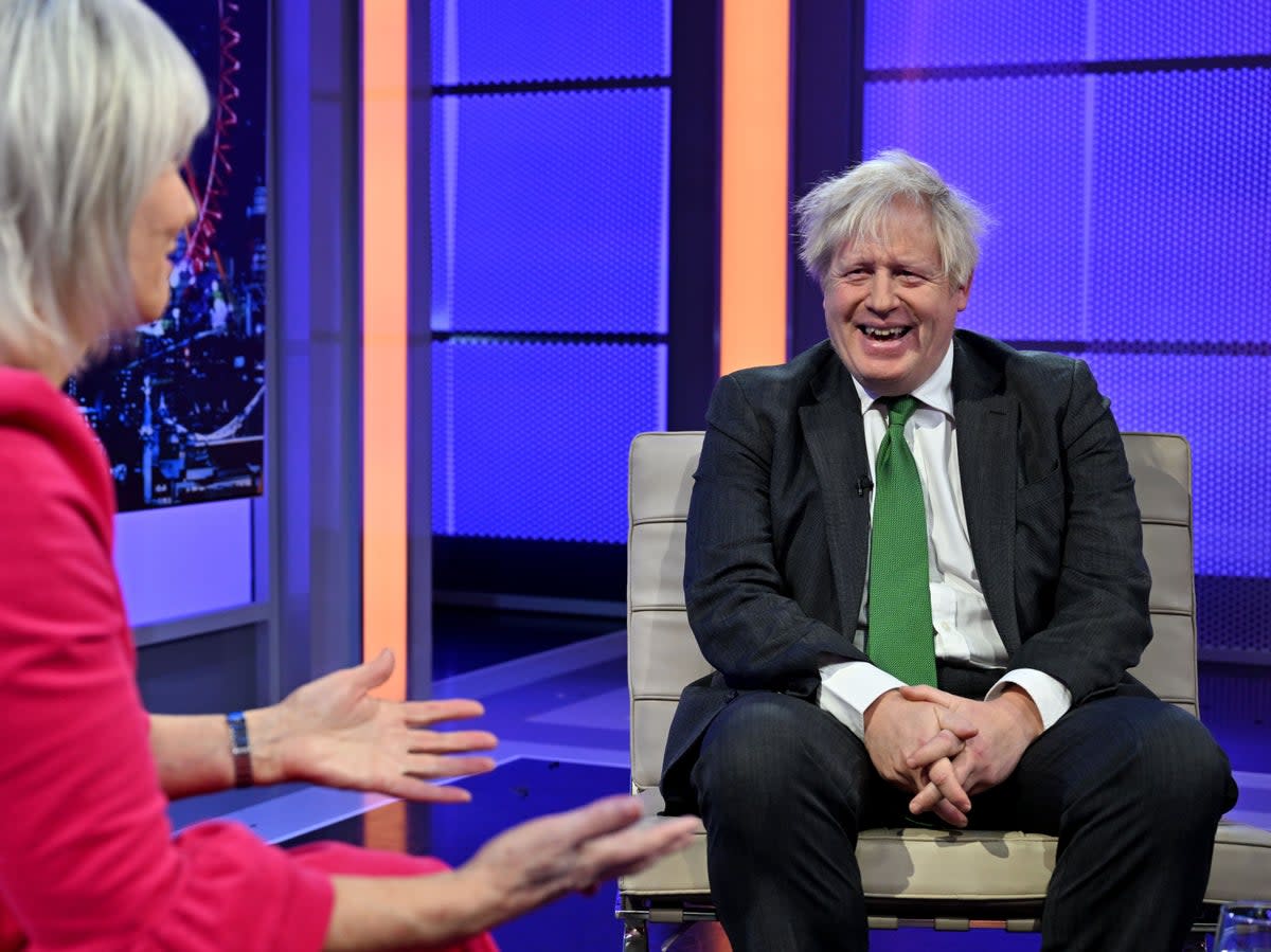 Nadine Dorries has interviewed Boris Johnson on her TV show (James Veysey/TalkTV/Shutterstock)