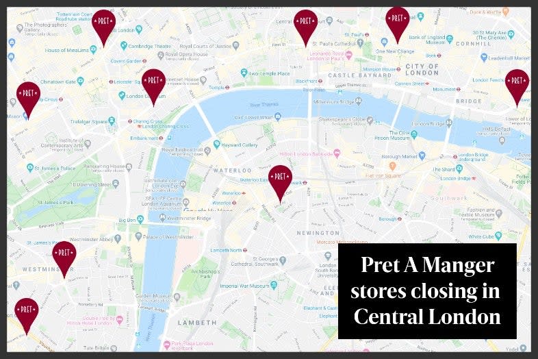 Prets closing in Central London