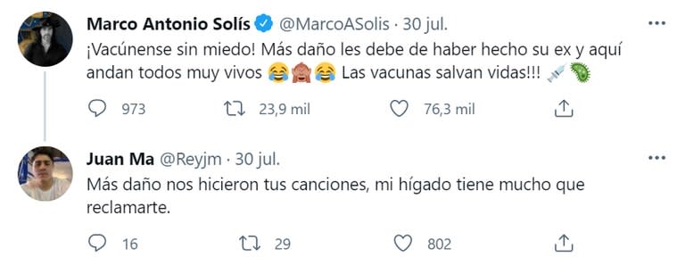 Uno de los usuarios bromeó con las canciones de Solís