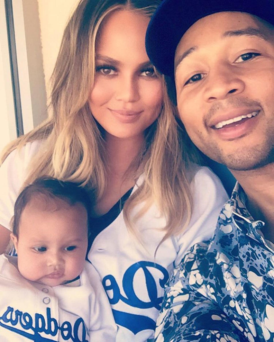 John Legend, Chrissy Teigen, and Luna