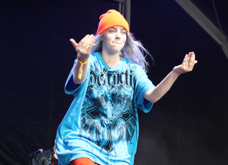 NEW YORK, NY - JUNE 03:  Billie Eilish performs onstage during Day 3 of the 2018 Governors Ball Music Festival at Randall's Island on June 3, 2018 in New York City.  (Photo by Taylor Hill/Getty Images for Governors Ball)