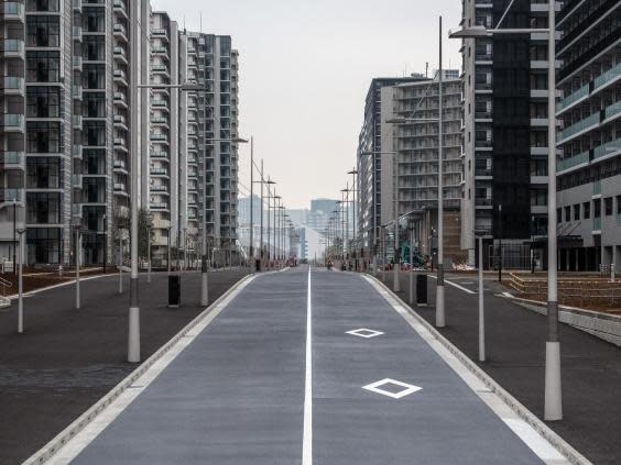 The Olympic village is currently deserted with the Games pushed back until 2021 (Getty)