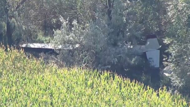 PHOTO: Two small aircraft collided mid-air and crashed in Boulder County, Colorado, Sept. 17, 2022. (KMGH)