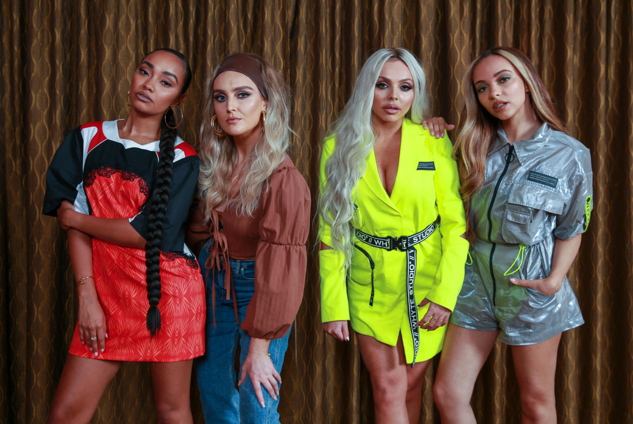 Leigh-Anne Pinnock, Perrie Edwards, Jesy Nelson and Jade Thirlwall of Little Mix pose during a photo shoot in Sydney, New South Wales. (Photo by Justin Lloyd / Newspix / Getty Images)