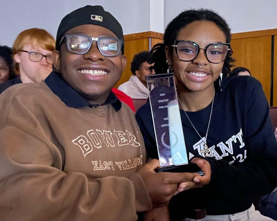 Franklin High School seniors Kaycee Kotun, 17, and Kennedi Smith, 17, were awarded "Best Screenplay" featuring classmates Makayla Taylor, Annaria Buchhan and Qiora Rollins at the 2024 New Jersey High School Film Challenge.