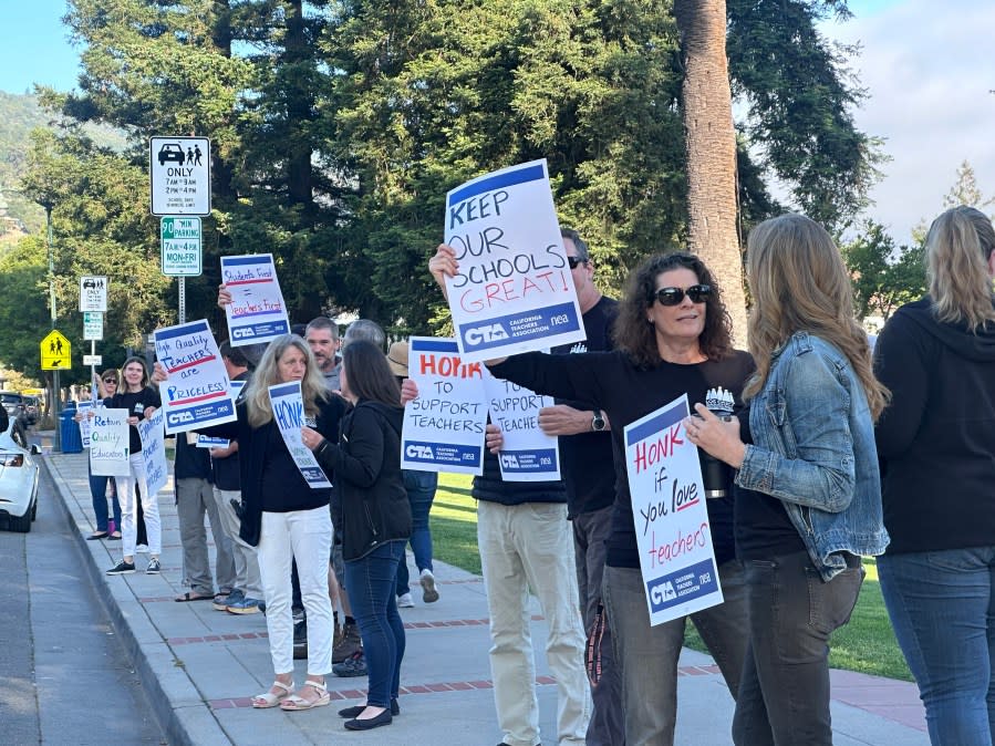 The Los Gatos Saratoga High School District Teachers Association is holding a rally May 15, 2024 at Los Gatos High School. (Photo: Michael Thomas)