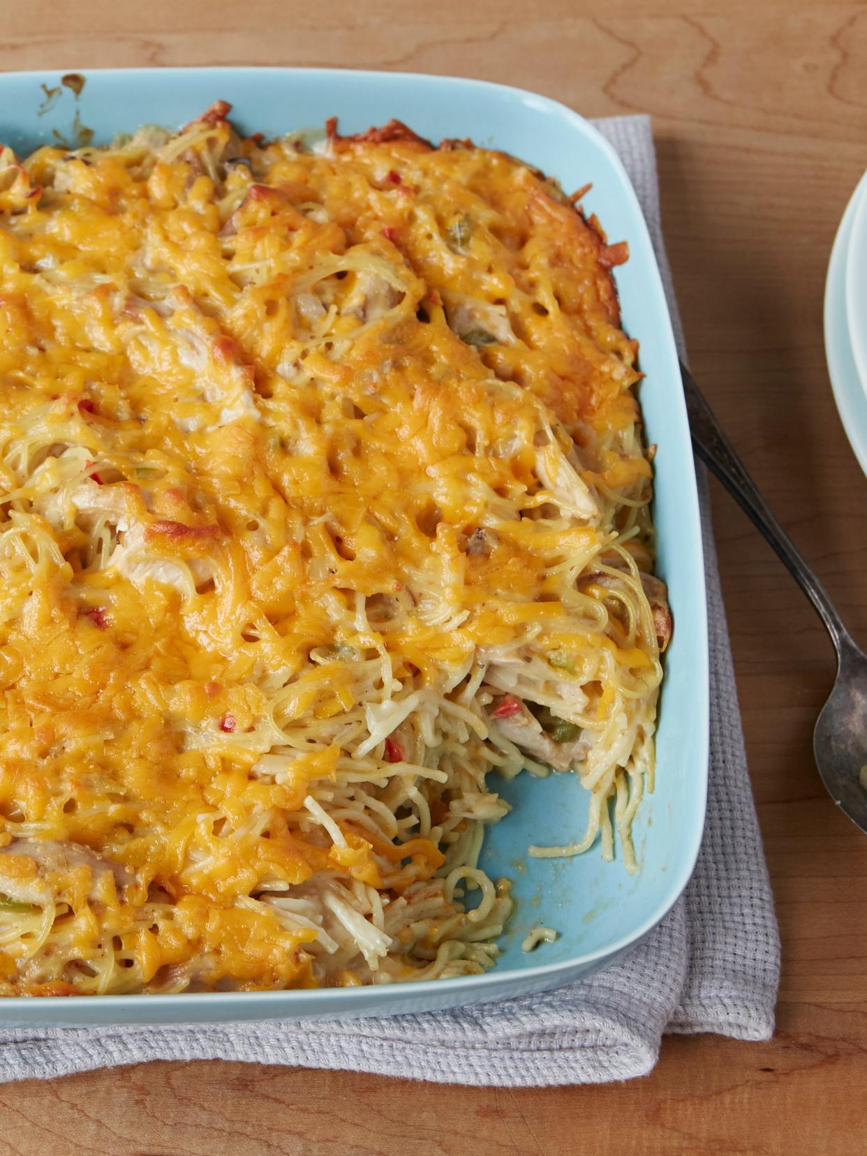 Ree Drummond's Chicken Spaghetti as seen on Food Network's The Pioneer Woman.