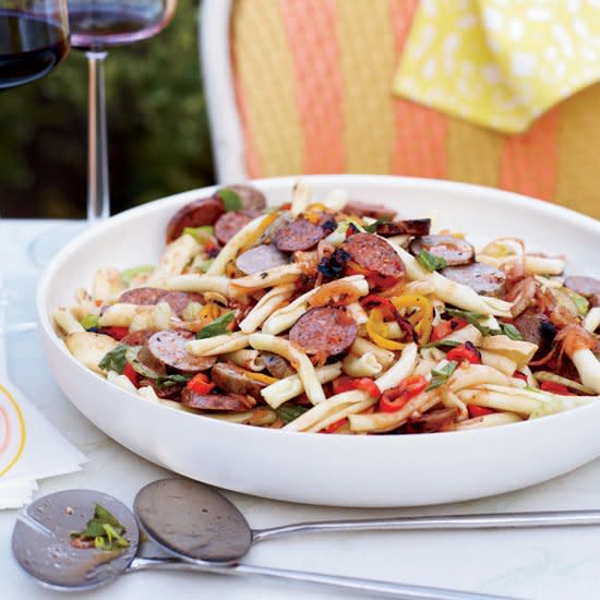 Pasta Salad with Grilled Sausages and Peppers