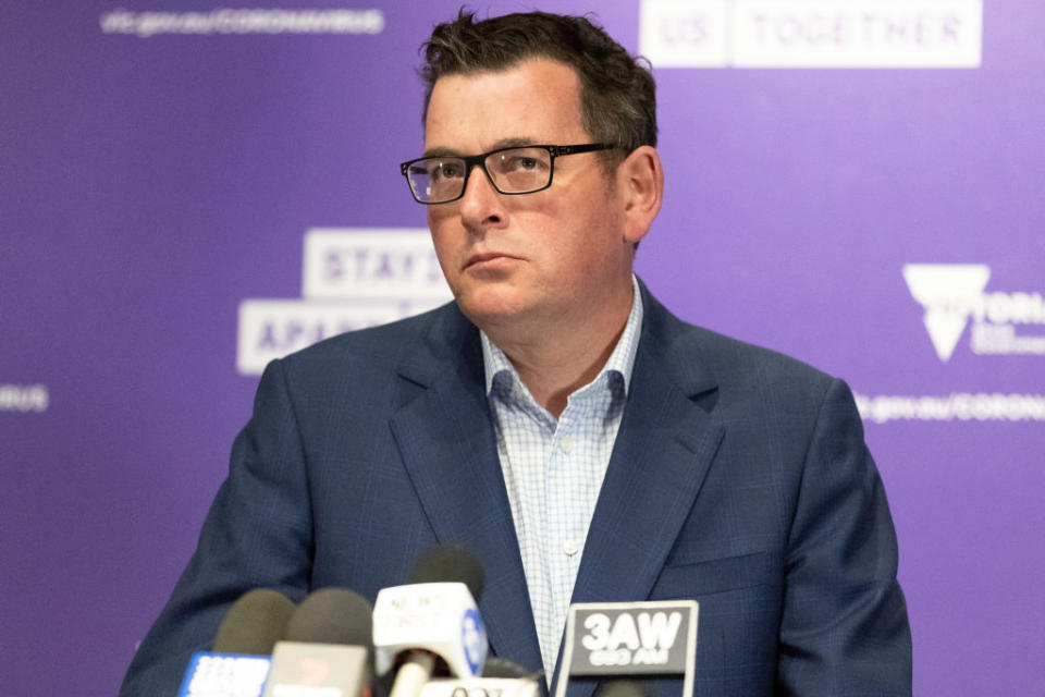 Premier of Victoria Daniel Andrews has put the city of Melbourne under a strict nightly curfew to halt the spread of coronavirus. Source: Getty