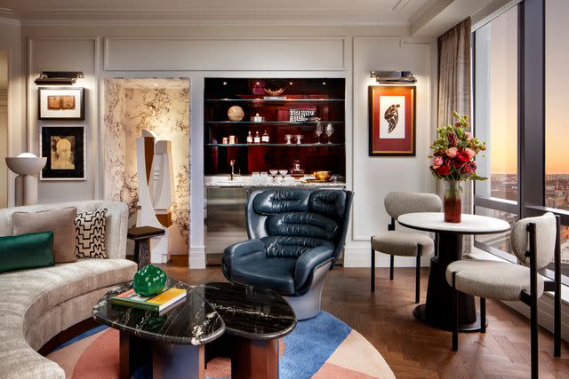 <p>Courtesy of Raffles Boston</p> A Signature one-bedroom suite at Raffles Boston