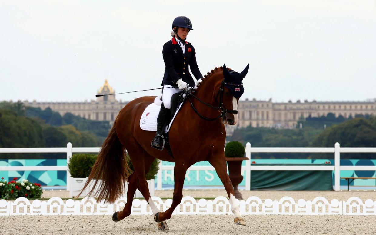 Paris 2024 Paralympics - Equestrian - Individual Freestyle Event - Grade II - Chateau de Versailles, Versailles, France - September 7, 2024 Georgia Wilson of Britain riding Sakura in action