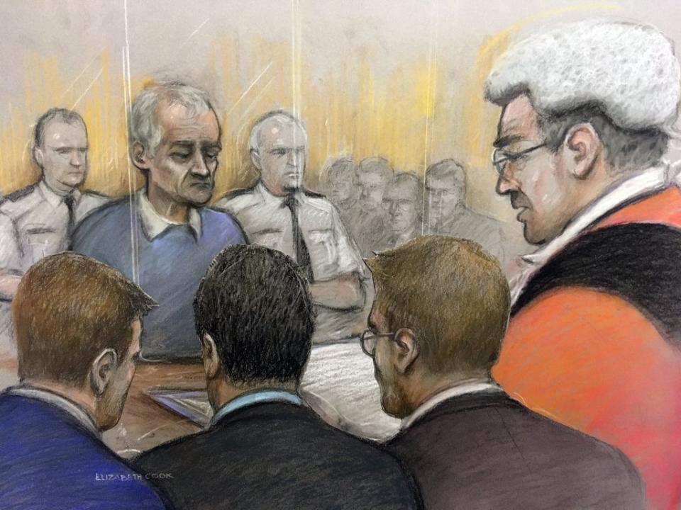 Judge Clement Goldstone QC sentences former football coach Barry Bennell at Liverpool Crown Court (Elizabeth Cook/PA) (PA Archive)