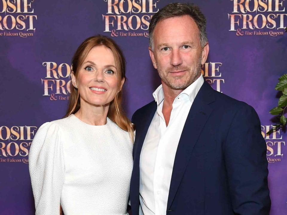 <p>Dave Benett/Dave Benett/Getty</p> Geri Halliwell-Horner and her husband Christian Horner attend the launch of Geri Halliwell-Horner