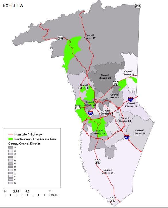 Greenville County food deserts