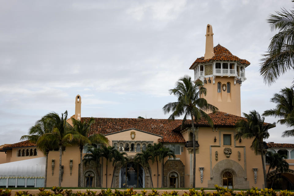 File: Mar-A-Lago, former President Donald Trump's private club in Palm Beach, Florida, seen on March 20, 2023. / Credit: Eva Marie Uzcategui/Bloomberg via Getty Images