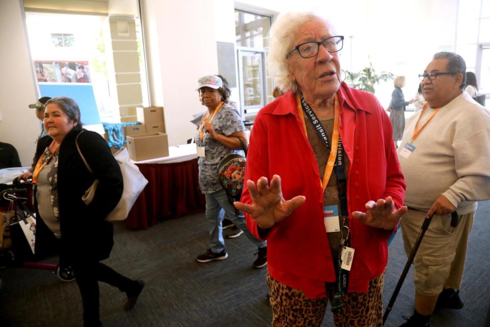 Lois Vivendale, 84, second from right, says that she doesn't ride Metro because she would be "an easy mark."