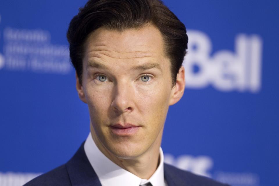 Actor Benedict Cumberbatch attends a news conference for the film "The Fifth Estate" at the 38th Toronto International Film Festival (TIFF) in Toronto September 6, 2013. REUTERS/Fred Thornhill (CANADA - Tags: ENTERTAINMENT HEADSHOT)