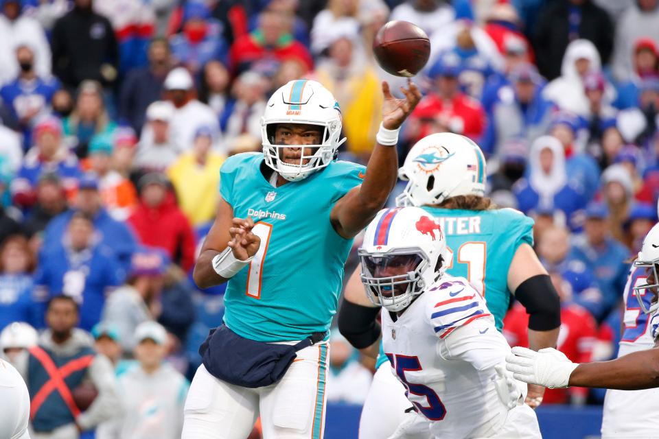 Dolphins QB Tua Tagovailoa has yet to beat the Bills in his brief NFL career.