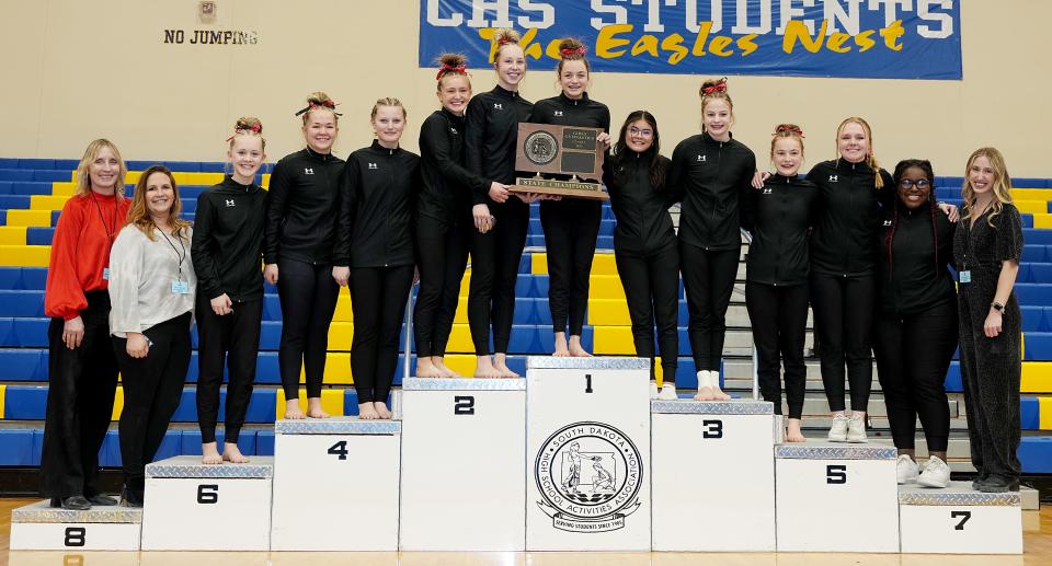 Estelline-Hendricks won its first Class A team title during the 2023 South Dakota State High School Gymnastics Championships on Friday, Feb. 10, 2023 at Aberdeen Central High School.