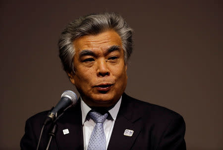 Yukihiko Nunomura, Vice Director General and COO of the Tokyo Organising Committee of the Olympic and Paralympic Games speaks during the Tokyo 2020 Japan House media preview in Gangneung, South Korea, February 8, 2018. REUTERS/Jorge Silva