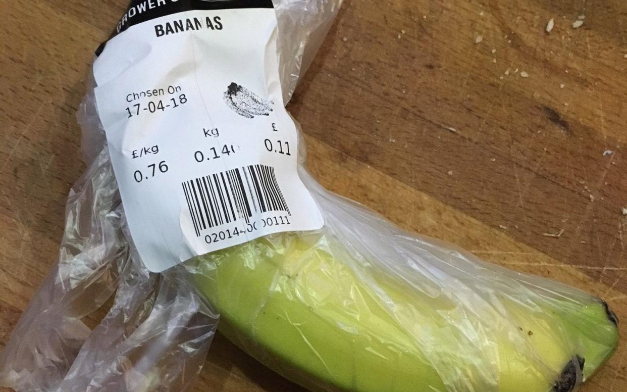 The price on the banana read that it should have cost 11p - PA