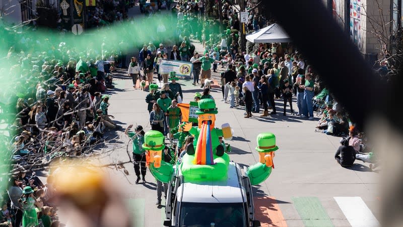 Utahns gather to celebrate St. Patrick’s Day at the 46th annual St. Patrick’s Day parade at The Gateway in Salt Lake City on Saturday, March 16, 2024.