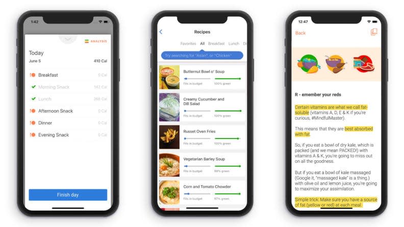 In addition to the daily food logging, the Noom app provides motivation with about eight daily "tasks" you're asked to complete.