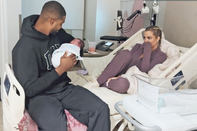 HULU Khloé Kardashian and Tristan Thompson with their son