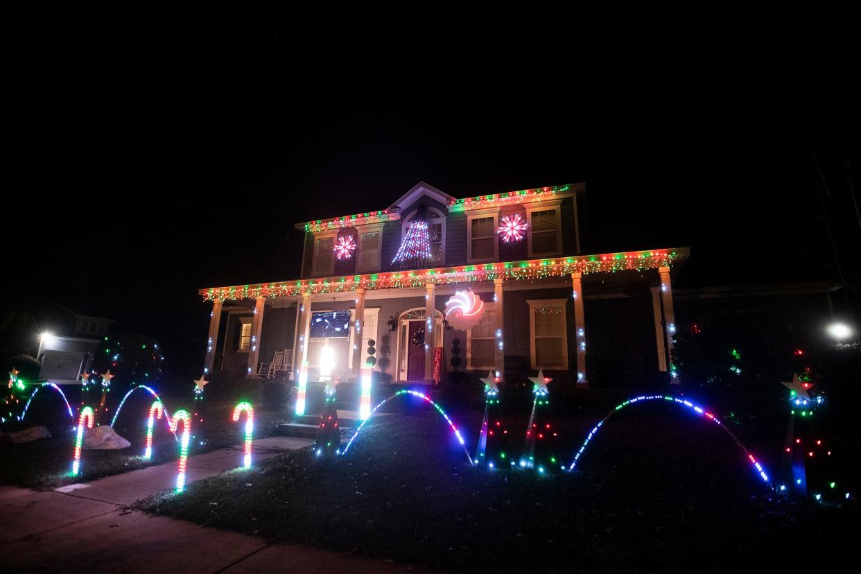 A house decorated for the holidays on Endicott Drive in Tallahassee, Fla. as seen on Thursday, Dec. 9, 2022. 