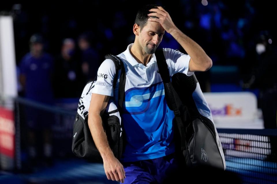 Novak Djokovic was beaten by Alexander Zverev at the Nitto ATP Finals (Luca Bruno/AP) (AP)