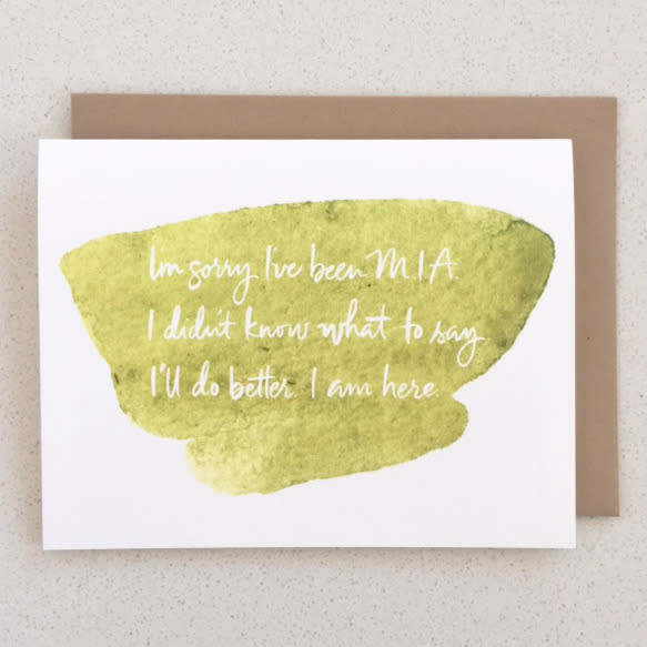 A card that acknowledges you didn’t know what to say