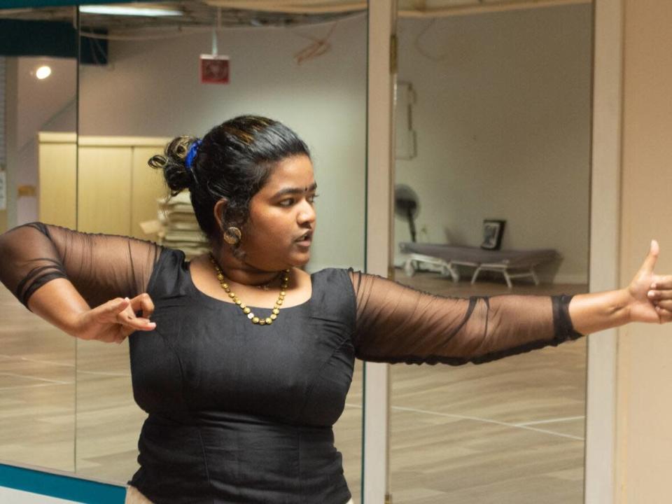 Aparna Roy Kollannur is now sharing her passion for Bharatanatyam with other Islanders. (CBC/Arturo Chang - image credit)