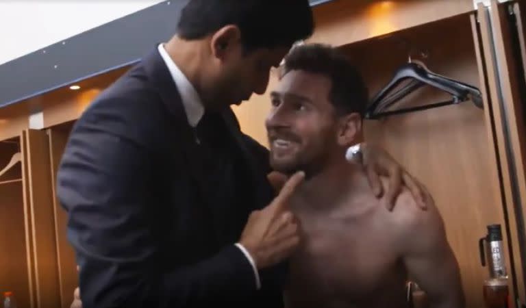 El saludo del presidente del PSG a Messi