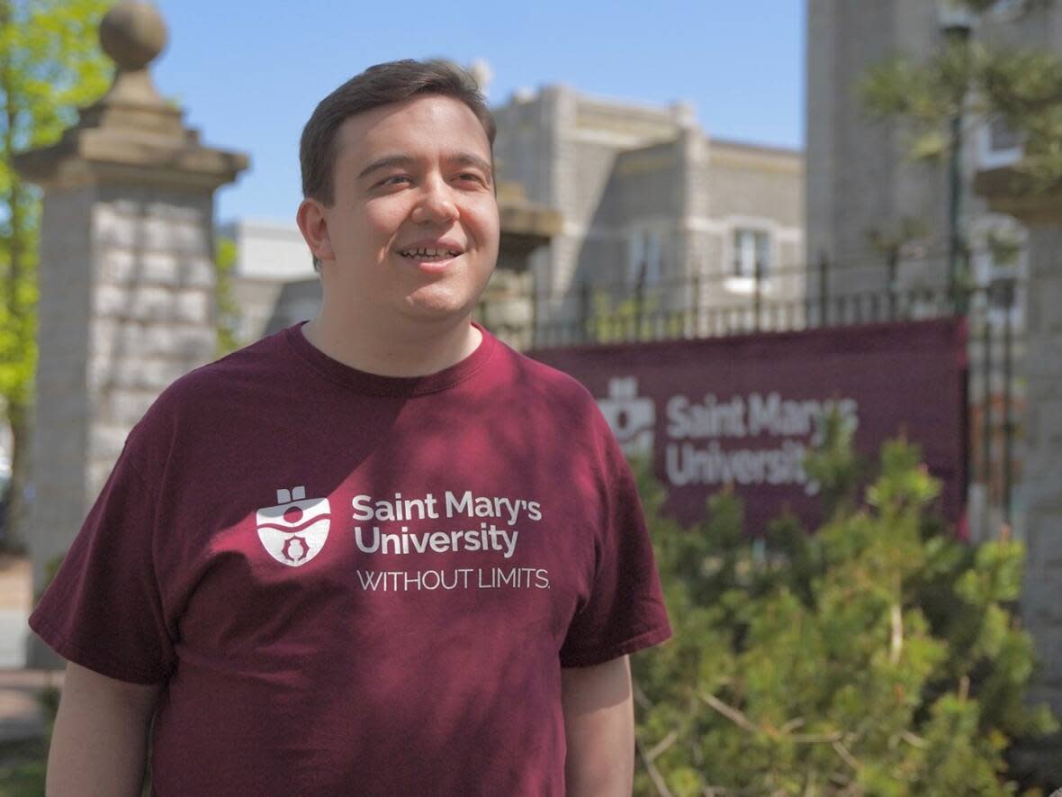 Baden Mercer was a valedictorian for the arts faculty graduation ceremony at Saint Mary’s University on Friday, May 20, 2022. (Craig Paisley/CBC - image credit)