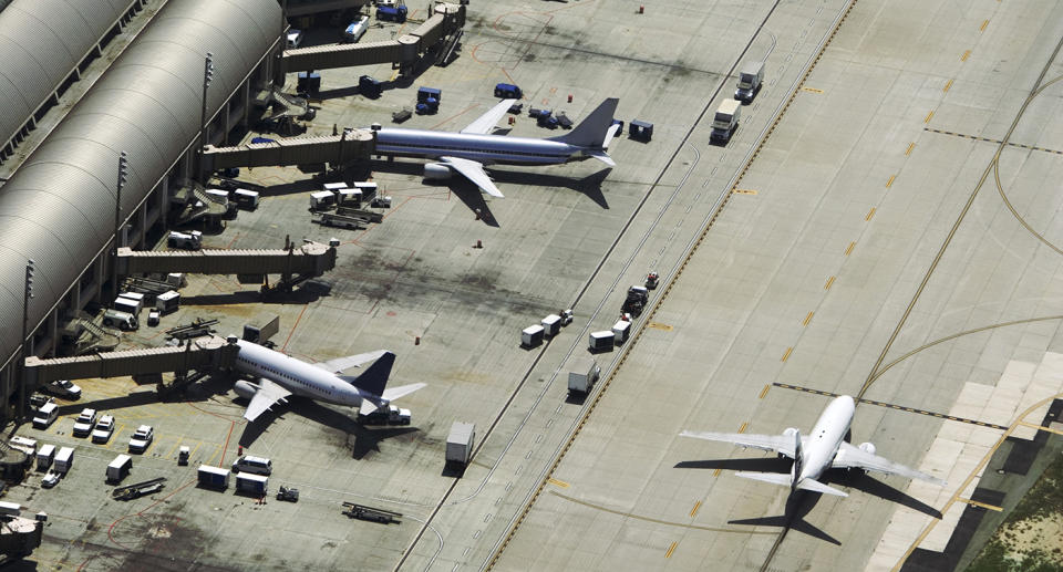 An aerial image of John Wayne Airport in Irvine, California. Source: Getty/File