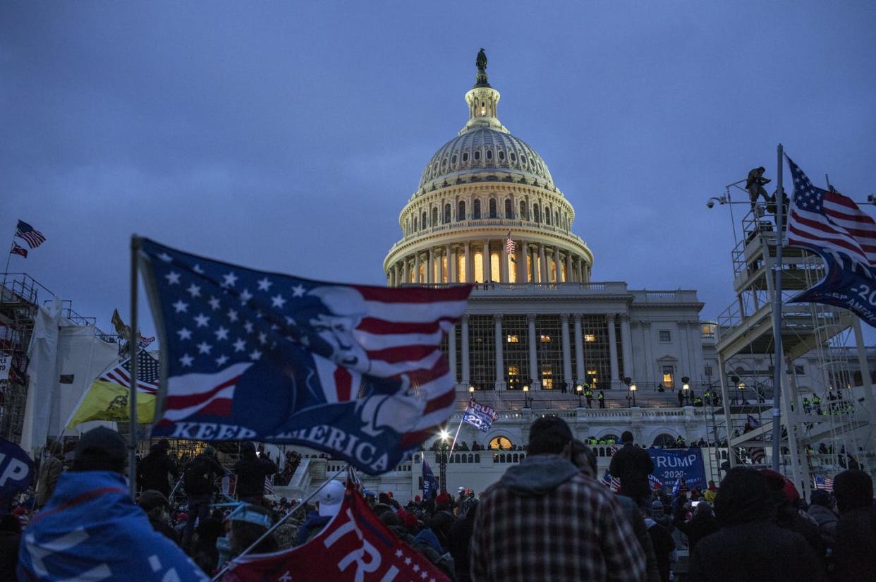 <span class="caption">Known white supremacists have been identified among the Trump supporters at the Capitol on Jan. 6.</span> <span class="attribution"><a class="link " href="https://www.gettyimages.com/detail/news-photo/president-donald-trump-supporters-gather-outside-the-news-photo/1230468360?adppopup=true" rel="nofollow noopener" target="_blank" data-ylk="slk:Probal Rashid/LightRocket via Getty Images;elm:context_link;itc:0;sec:content-canvas">Probal Rashid/LightRocket via Getty Images</a></span>