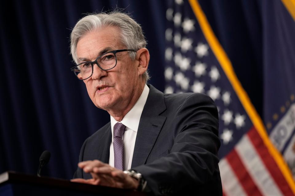 WASHINGTON, DC - 21 SEPTEMBER: USA:s styrelseordförande Jerome Powell talar under en presskonferens efter ett möte med Federal Open Market Committee (FOMC) i Federal Reserves högkvarter den 21 september 2022 i Washington, DC.